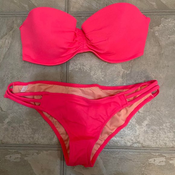 Victoria Secret Hot Pink Strapless Bikini - Picture 1 of 2